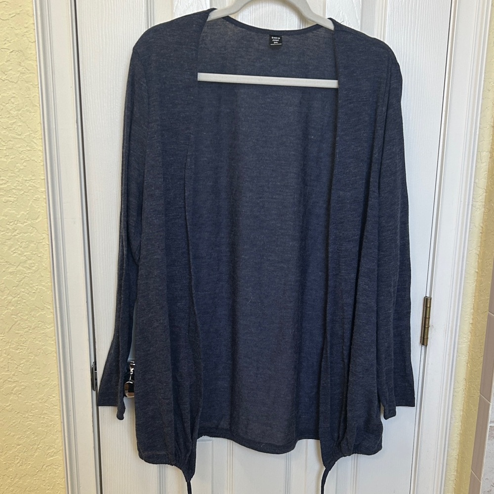 SHEIN Navy Blue Open Front Cardigan